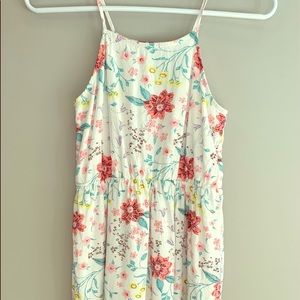 Girls short white floral dress